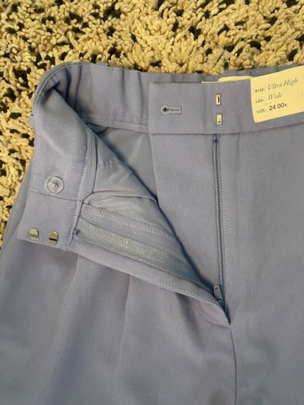Abercrombie & Fitch Sloane Wide Leg Pants 00 Lavender/Pale Blue NWT - Picture 4 of 16